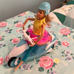 Mattel Barbie Powder Blue and White Scooter